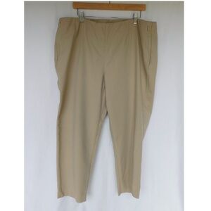 J. Jill Curvy-Fit Versatile Cotton-Stretch Slim-Leg Pants - Cashew - Size 20